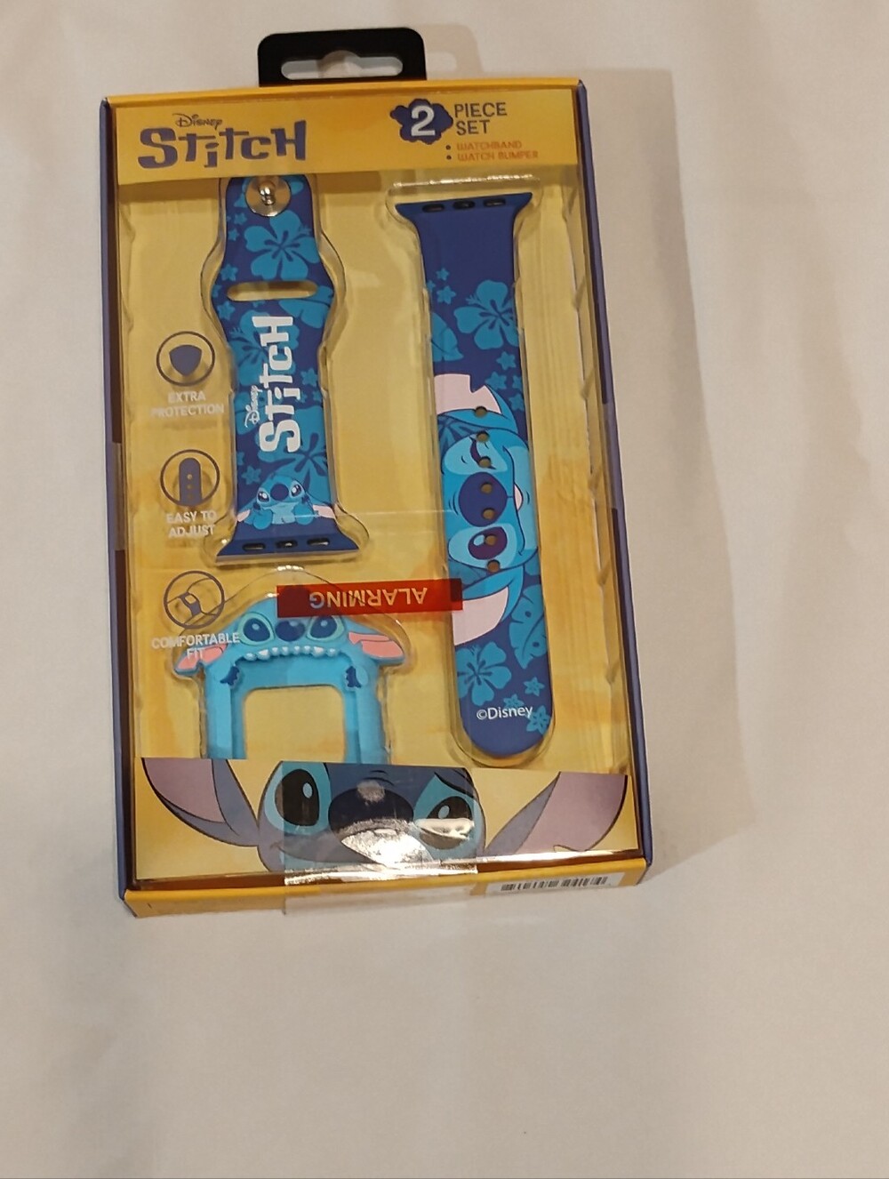 Disney Blue Stitch Silicone Apple Watch Band 2-Piece Set with Adapter